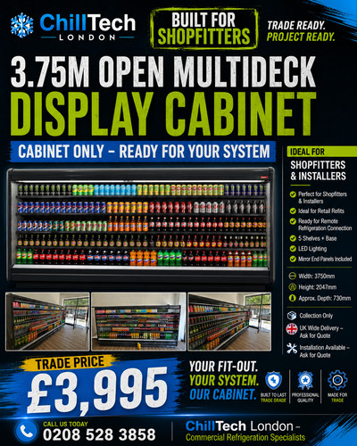 3750mm open multideck cabinet - 3750mm,