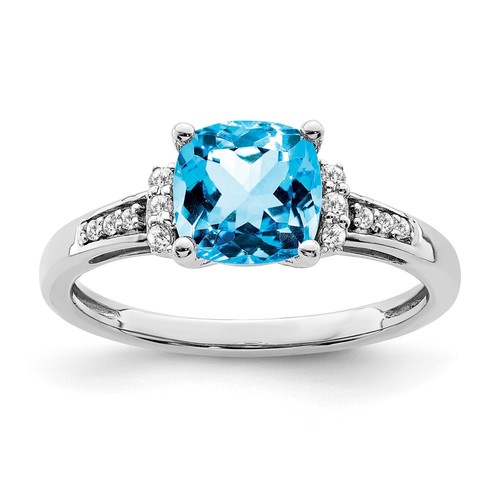 14k white gold - 7mm, cushion