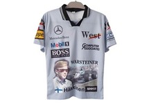 Vintage Mercedes McLaren Mika Hakkinen Formula 1 Jersey T-Shirt Size Women's S