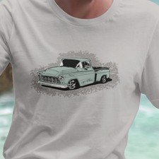 Green 55 Chevy Hot Rod Truck, Men's classic tee, Classic pickup.