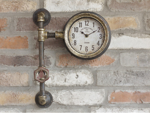 Industrial pipe wall - pipe, clock