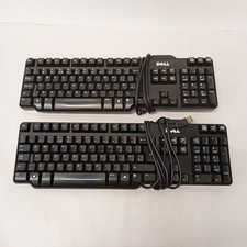x2 Genuine Dell PC Keyboards USB L100 Wired Keyboard UK (QWERTY) Black