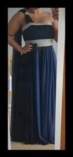 Grecian Style Navy Blue Prom