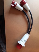 63amp 3-phase(5-pin) plug to twin 32amp sockets