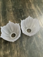 Pair of Vintage Frosted Glass