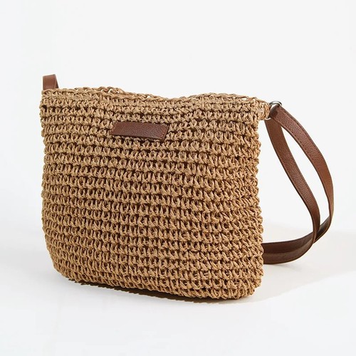 Womens straw crossbody bag - straw,