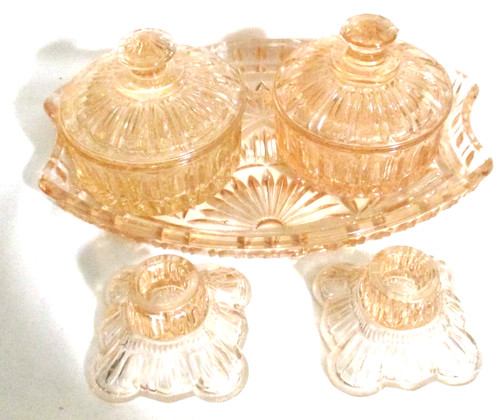 Art deco pink peach glass - deco, glass'