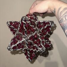 Pink Beaded   Moravian Star Light / Lantern Shade - Vintage