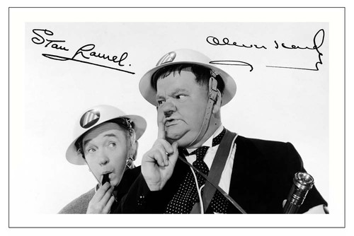 Laurel hardy signed photo - hardy,