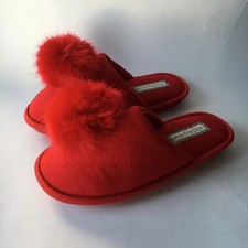 SLIPPERS RED PomPom Pom Pom UK