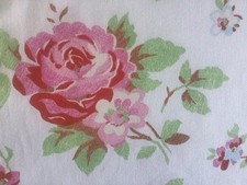 50cm x 75cm W IKEA Rosalind Blom Large Cabbage Rose White cotton Duck Fabric New