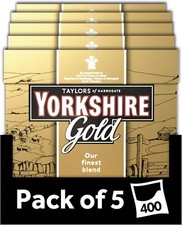 Yorkshire Tea Gold 80 Tea Bags - Pack of 5 - Total 400 Teabags