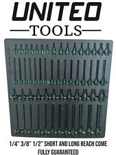 United Tools 56 INDUSTRIAL IMPACT HEX BIT SOCKET SET H2 - H19 1/4" 3/8" 1/2"dr