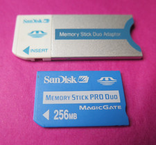 SanDisk Memory Stick to Duo Adaptor (for Sony retro cameras) +256mb PRO Duo card