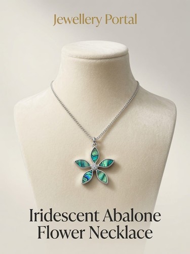 Abalone shell flower pendant - abalone,