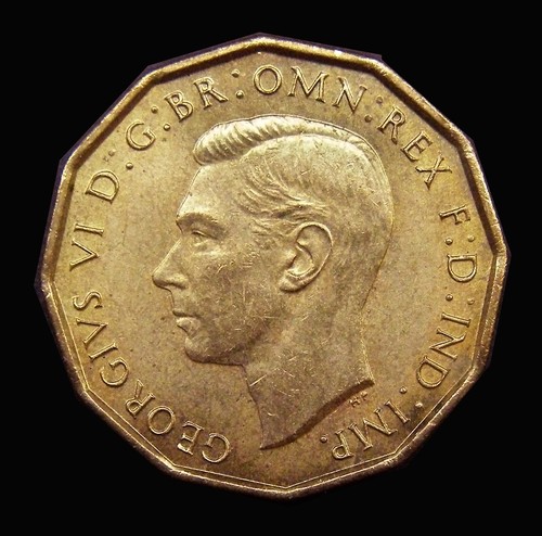 Brass threepence 1939 lustrous - threepence,