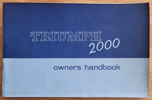 Triumph 2000 owners handbook - triumph,