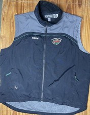 CCM Minnesota Wild Hockey Gilet Size XL, Gray, Black, Green. Fleece Lined.