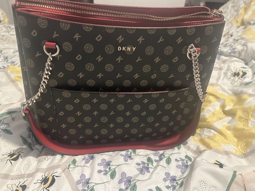 Dkny black red - black/red, faux