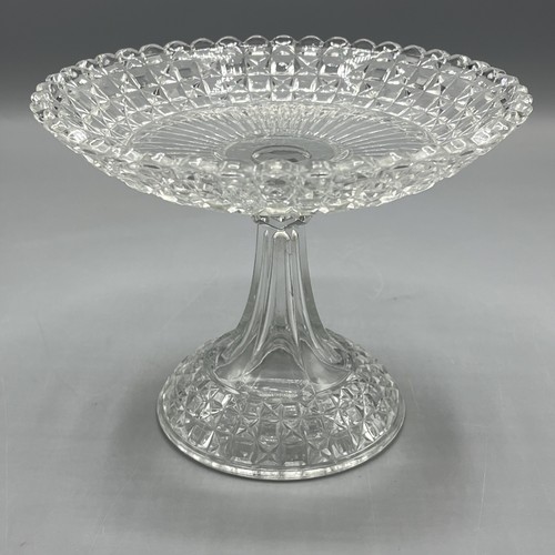 Vintage pressed glass tazza - glass,