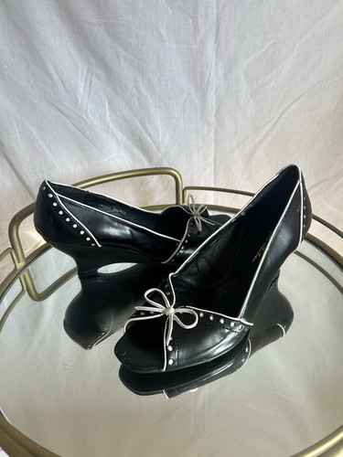Vintage black peep - black, heels