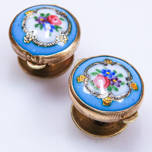 Antique 1900s floral glass - antique,