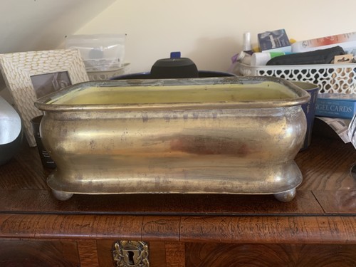 Vintage brass planter - brass,