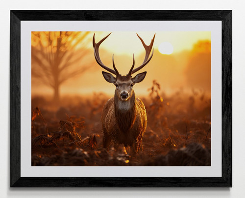 Stag deer animal framed canvas - deer,