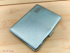 Art Deco Silver Tone Vintage Cigarette Case-Tobacciana-A
