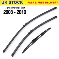 Front Rear Windscreen Flat Wiper Blade 26" 19" 11" Fit Ford C-Max 2003-2010 LHD