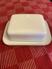 Thomas China Platinum thin band butter dish