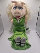 Disney Store Miss Piggy Plush Doll Muppets  Green Dress Gown 20”