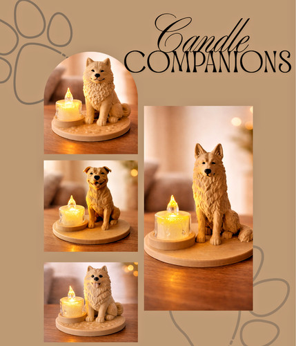 Dog candle holder 3d - holder, |
