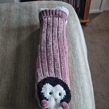 Woman's Originols Pink Winter Penguin Slipper Sock size UK 3-7