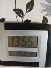 Large LCD Digital Silver Clock