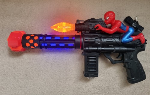 Spiderman toy gun rotating - toy,