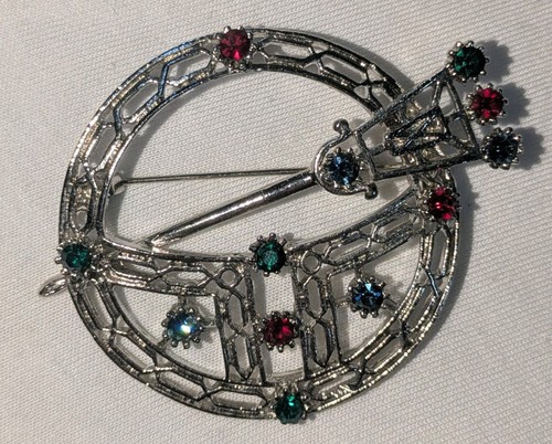 Unique silver metal brooch - unique,