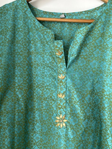 Silk kaftan green - silk,