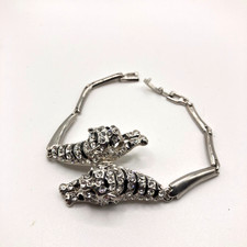 Panther heads bracelet silver