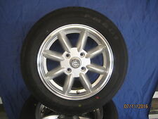 SET OF FOUR MGB ROADSTER BGT  5.5 X 15 SILVER POLISHED  RIM ALLOY WHEELS & TYRES