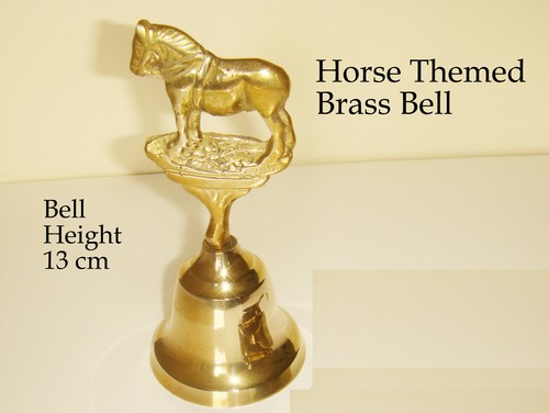 Horse themed brass metal bell