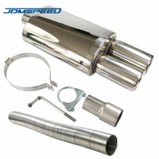 Universal Stainless Steel Twin Tip Sports Performance Exhaust Back Box 012+50