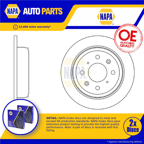 Brake discs pair solid fits - brake,