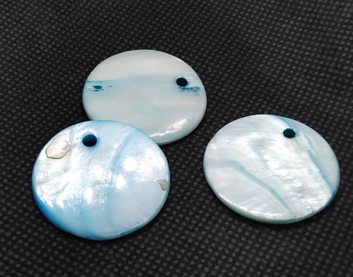Shell pendants 30mm blue - pendants,
