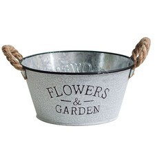 Tin Flower Bucket Retro Flowerpot Small Metal Farmhouse Decorative