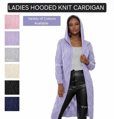 Ladies longline hooded knitted - ladies,