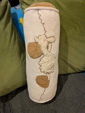 NICI Plush Jolly Mah Sheep Cylinder Shaped Soft Cushion 18" x 6” RARE