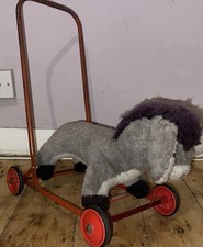 Vintage Push Along Donkey On
