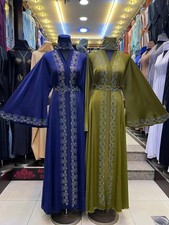 Muslimah Dubai Abaya Flare Sleeve With Crystal Stones Design