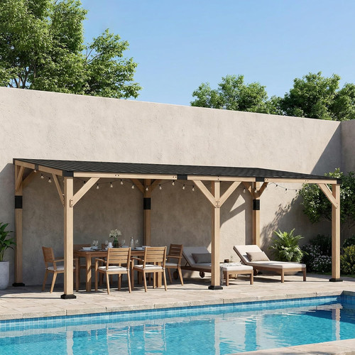 Wooden gazebo with - x,